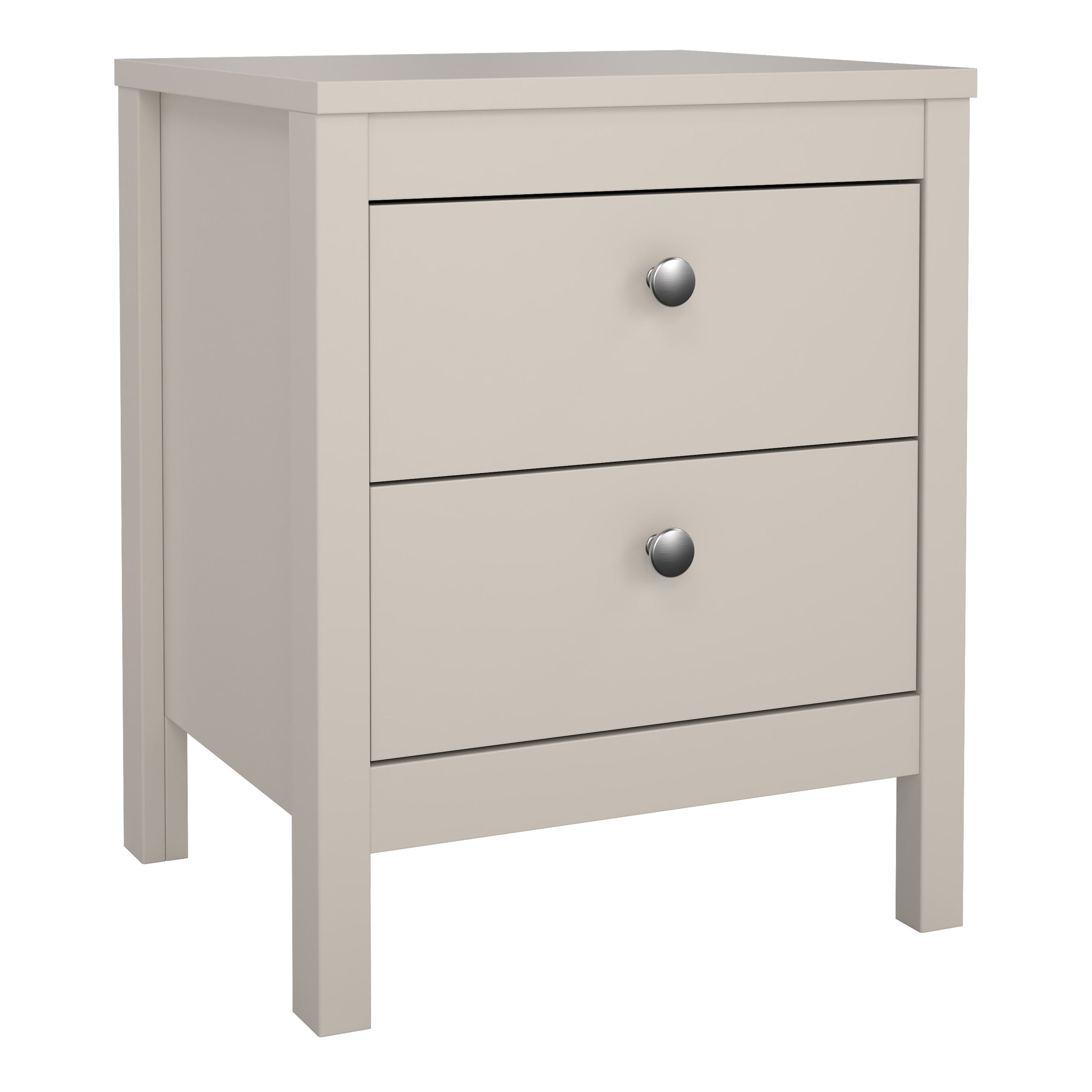 Furniture To Go Madrid Bedside Table 2 Drawers in Cashmere in Beige