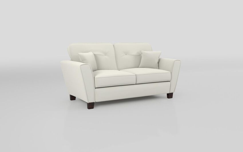 White Fabric Paisley 2 Seater Sofa