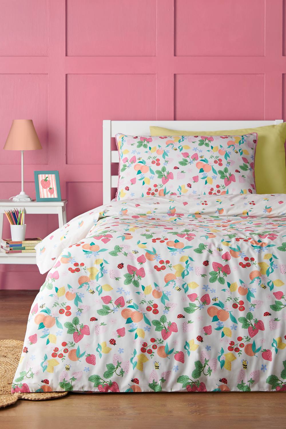 Catherine Lansfield 'Fruity Friends' Reversible Duvet Cover Set