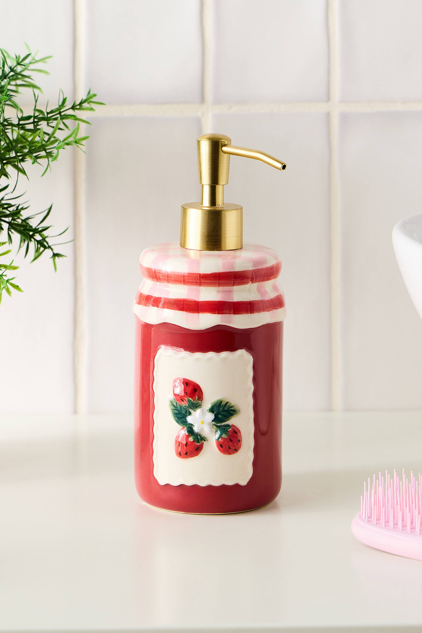 Jam Jar Soap Dispenser - Red