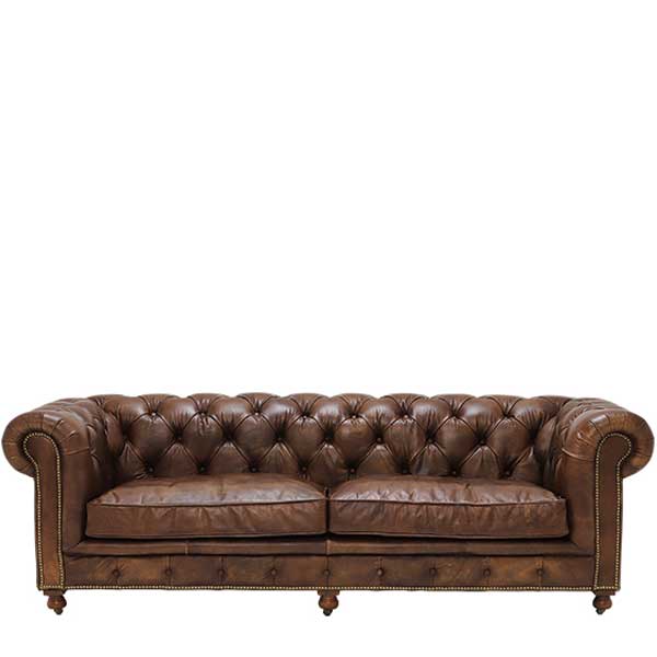 Asquith Leather 3 Seater Chesterfield Sofa  - Barker & Stonehouse