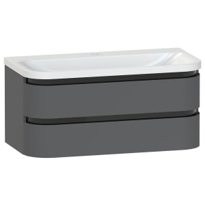 Duarti by Calypso Berrington Polished Anthracite Vanity with Whitley Basin - 1000mm