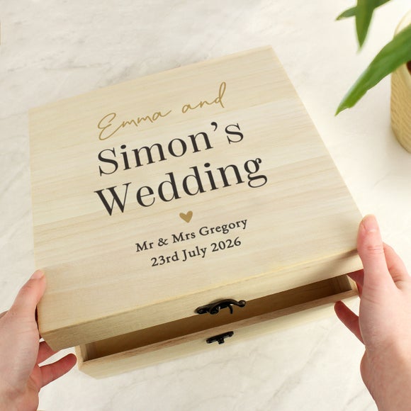 Personalised Wedding Memories Wooden Keepsake Box 2