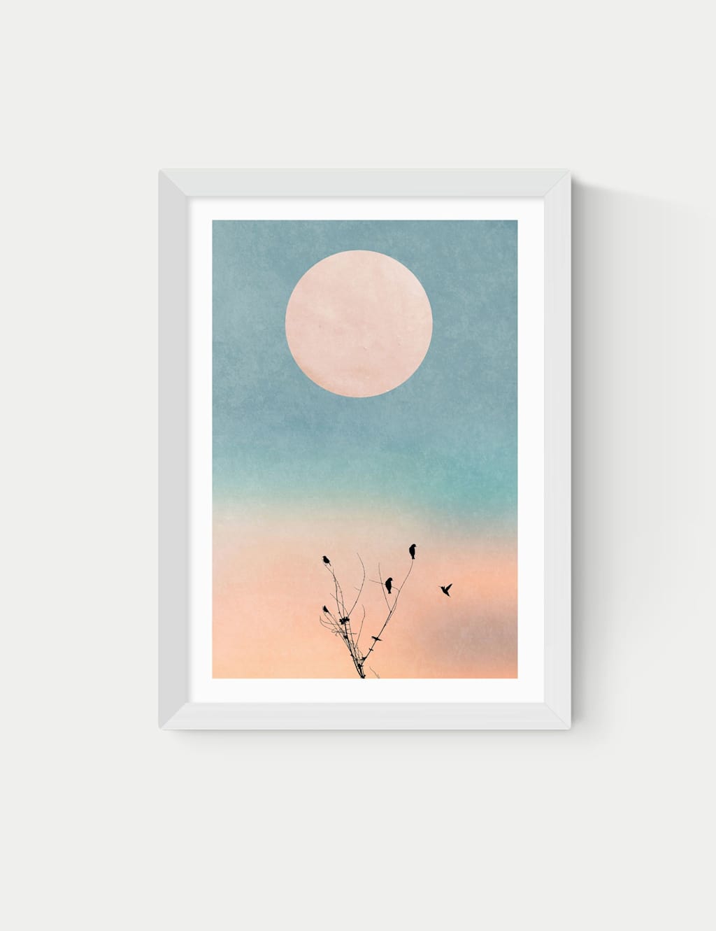 East End Prints Waking Up Warm Framed Art Print White