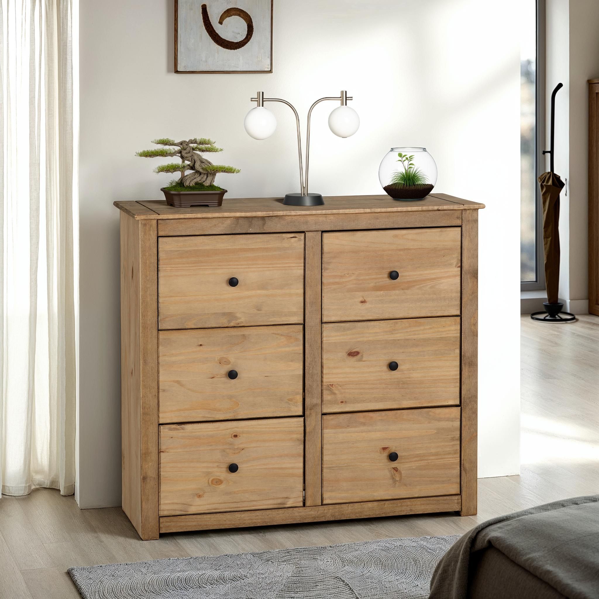 Seconique Panama 6 Drawer Chest in Natural