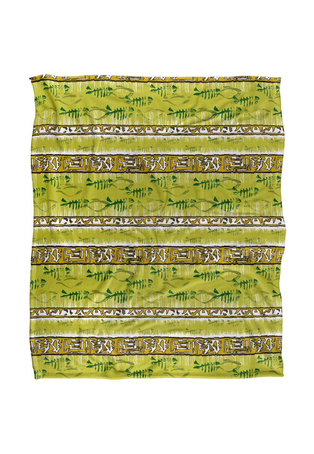 JQ Licensing Jl-Jp Tiki Tropical Yellow Pattern Silky Touch Super Soft Throw Blanket 152 X 127 cm in White