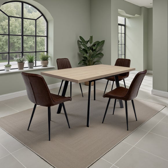 Dalton 4-6 Seater Small Extendable Dining Table, Brown