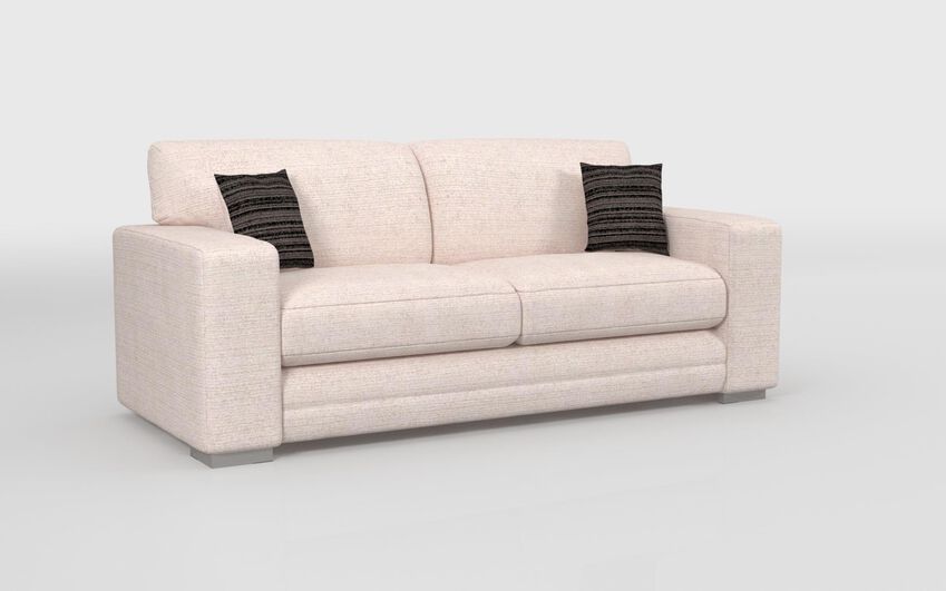 ScS Living White Fabric Jaxx 3 Seater Sofa