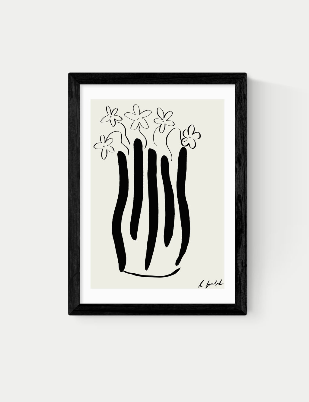 East End Prints Abstract Vase Framed Art Black