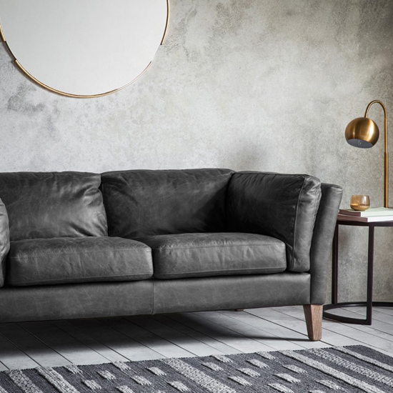Enfield Leather 2 Seater Sofa With Wooden Legs