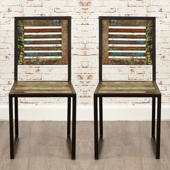 London Urban Chic Wooden Dining Chair In A Pair