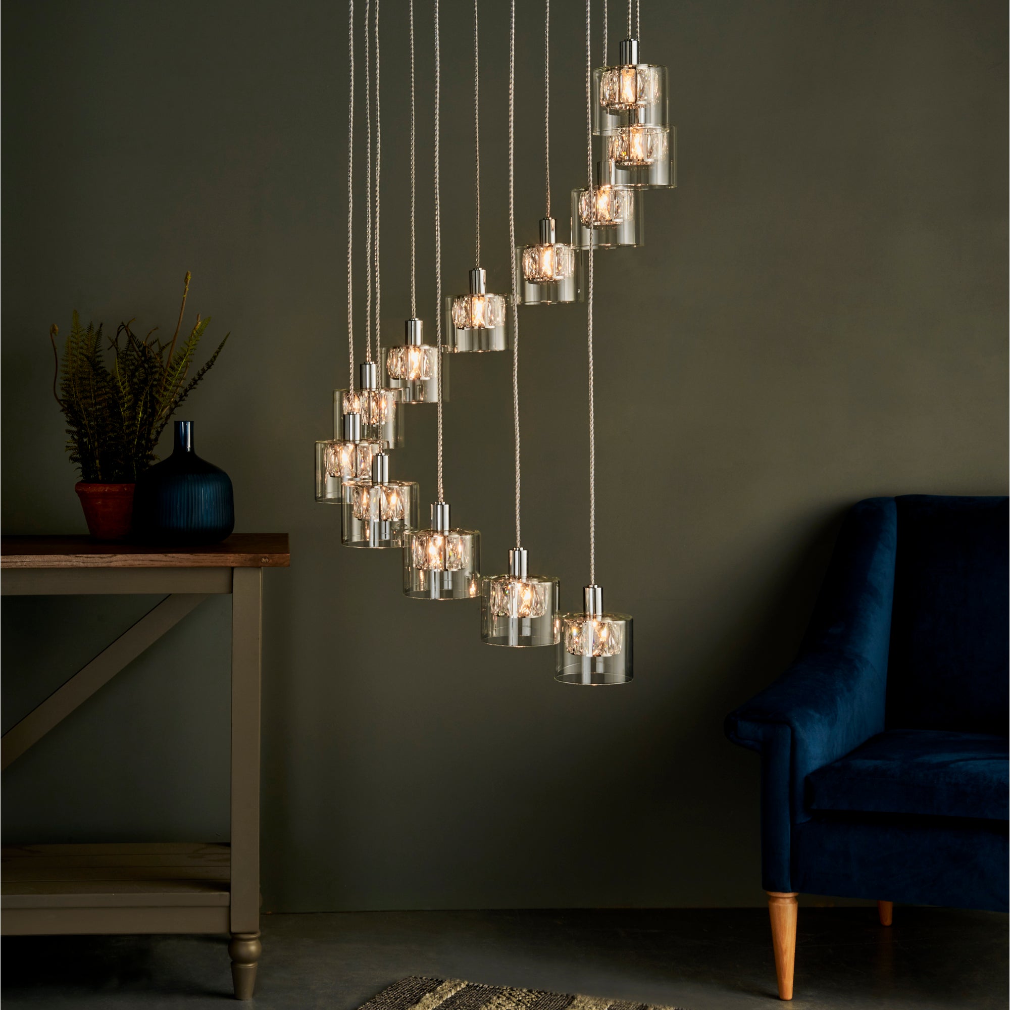 Vogue Armory Drop 12 Light 71cm Chandelier Chrome