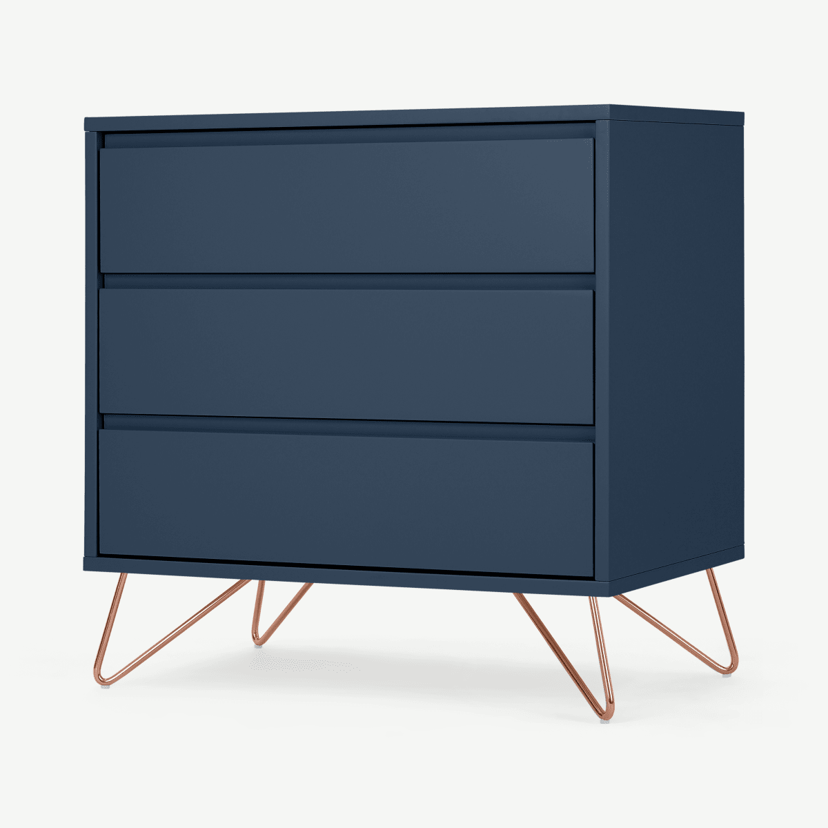 Elona Compact Chest of Drawers, Dark Blue & Copper