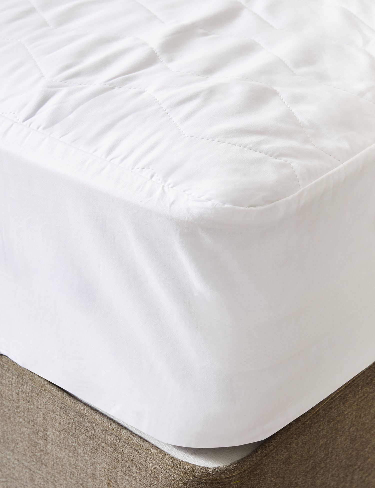M&S Pure Cotton Extra Deep Mattress Protector White