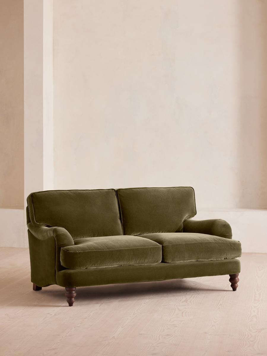Arundel Two Seater Sofa, Velvet, Olive