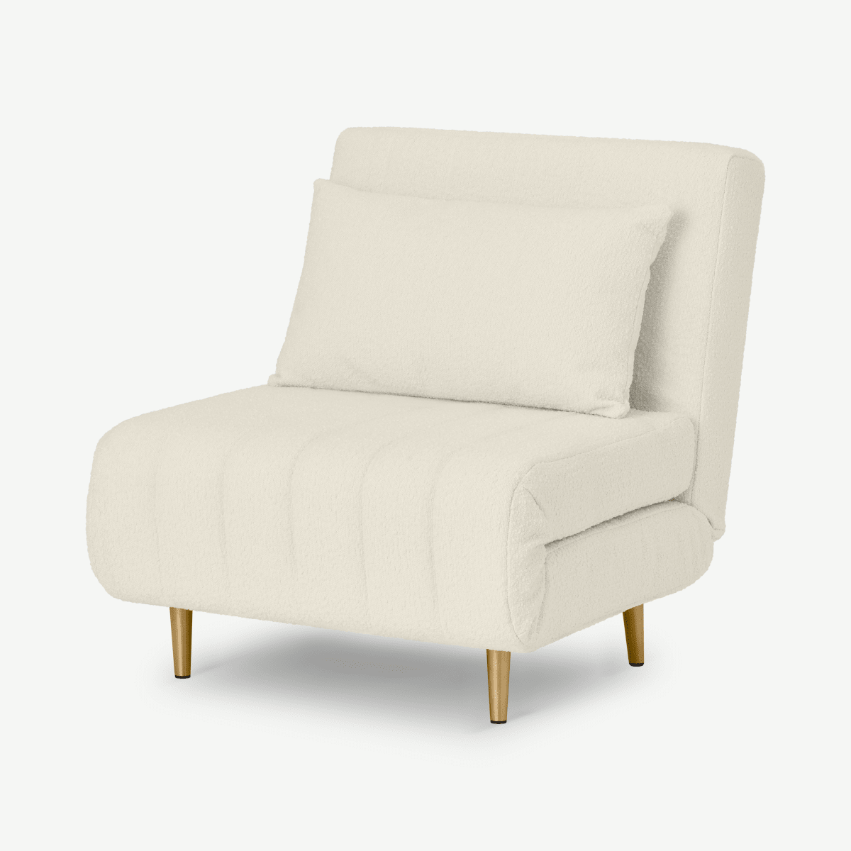 Bessie Single Sofa Bed, Whitewash Boucle