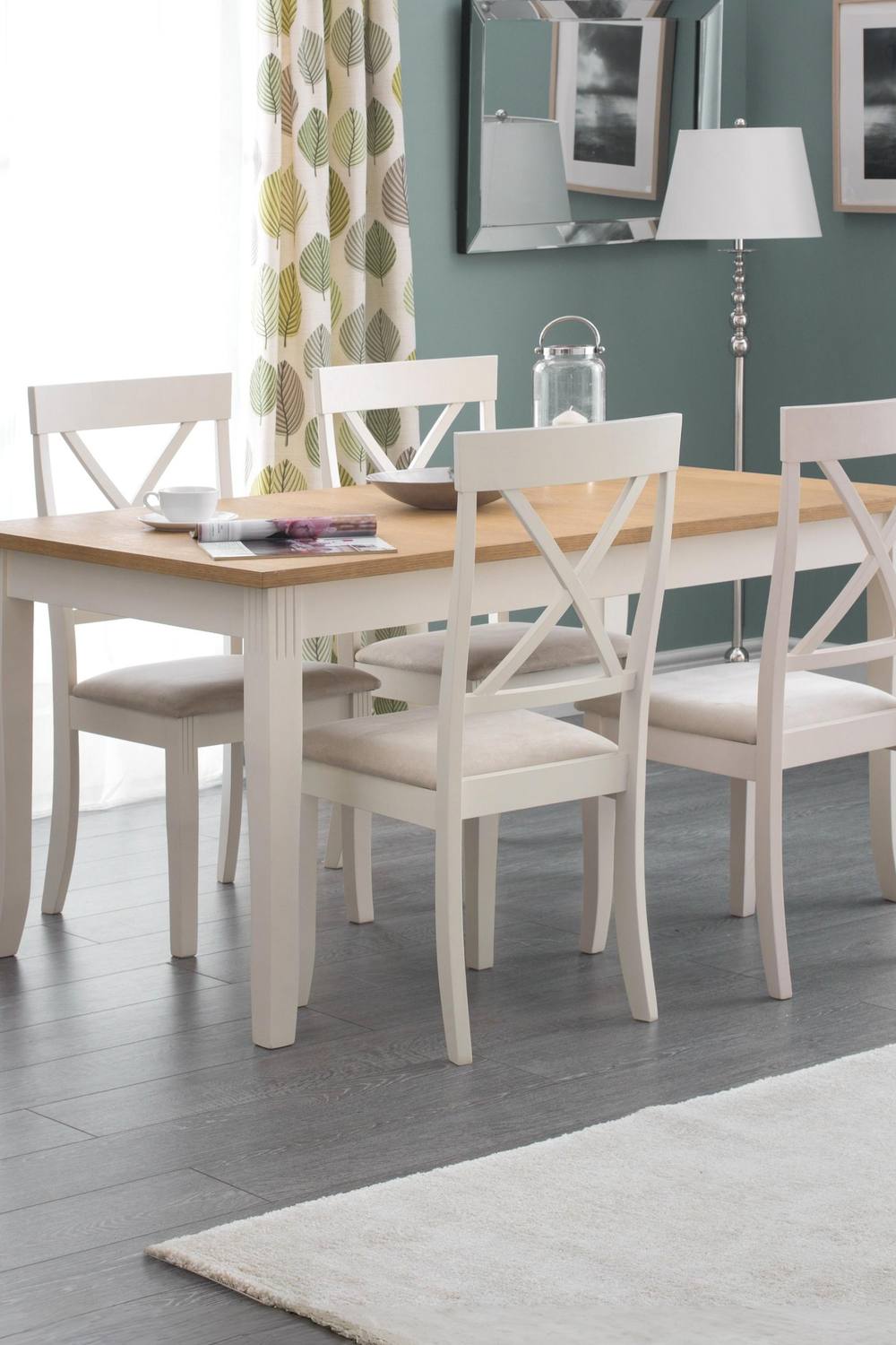 Julian Bowen Davenport Rectangular 4-6 Seater Dining Table in Ivory