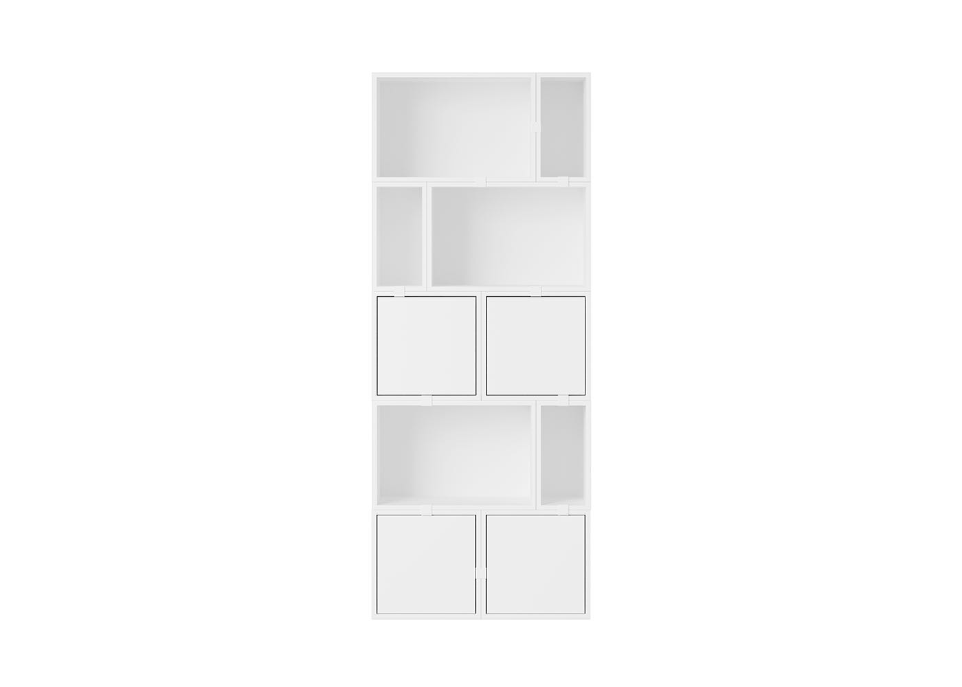 Muuto Stacked Storage System Bookcase Configuration 8 White