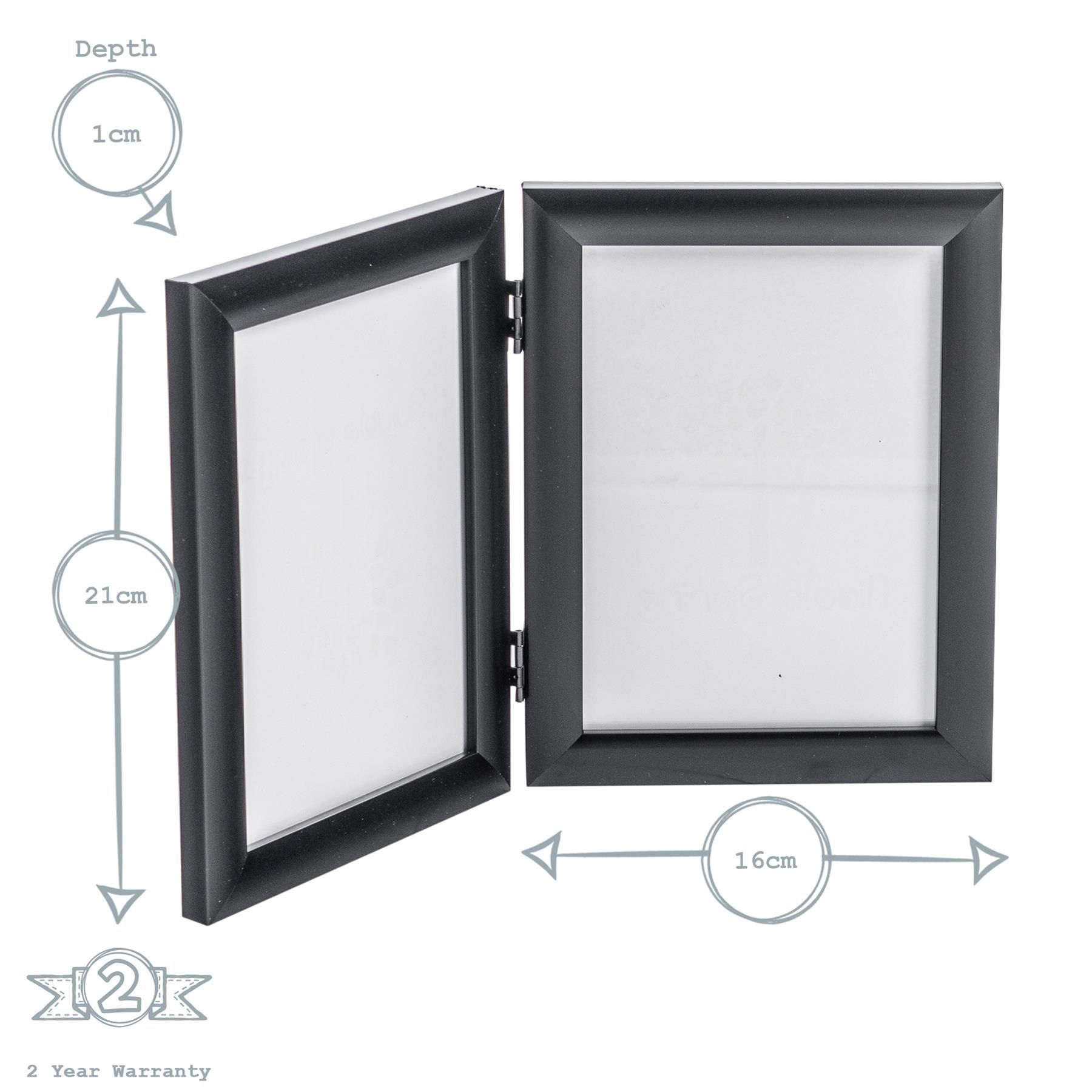 Nicola Spring Folding 2 Photo Frame - 5 x 7" - Black 3