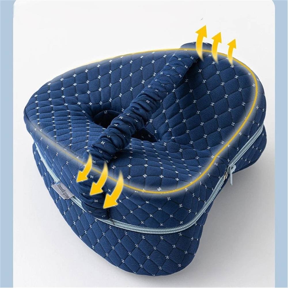 VOGREX Orthopedic Leg Pillow, Memory Foam Knee Cushion for Side Sleepers in Blue