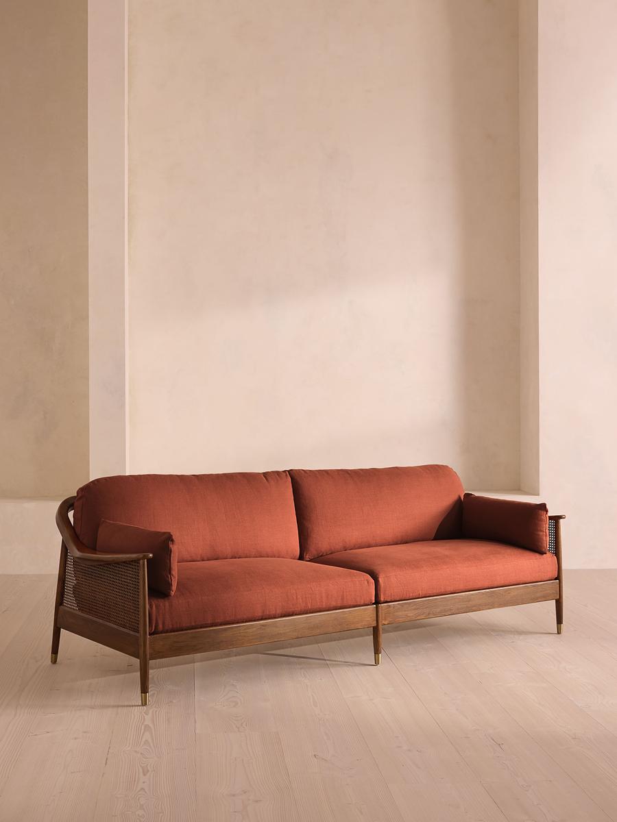 Atlanta Four Seater Sofa, Linen, Sienna