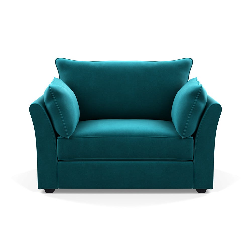 Heal's Tailor Loveseat Smart Velvet Petrol Black Beech Feet