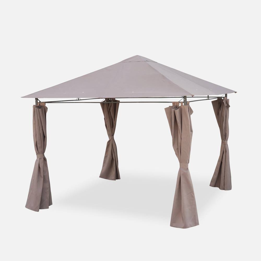 sweeek Heavy Duty 3x3m Gazebo With Curtains in Medium Beige