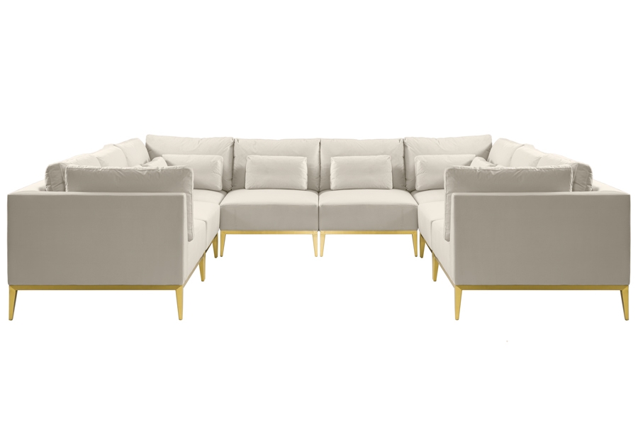 Cassie Super Lounge Suite – Chalk – Brushed Brass Base