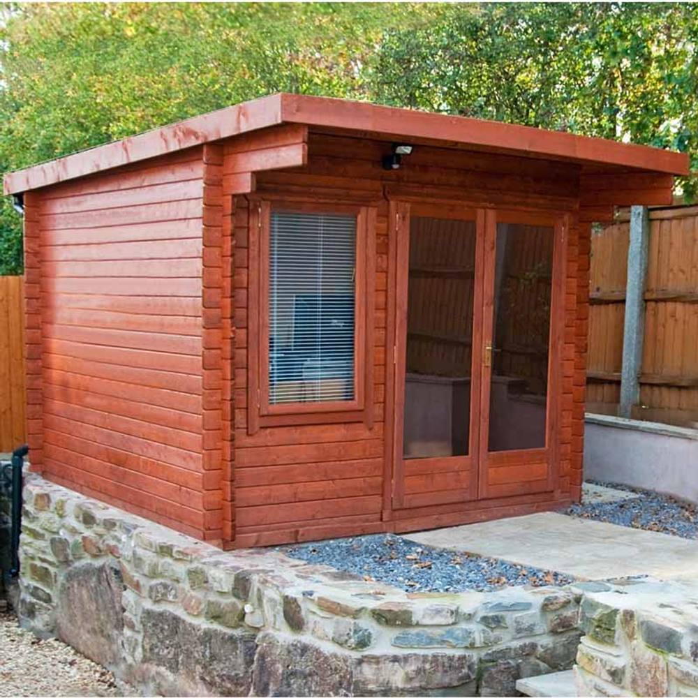 Shires Belgravia 28 mm Log Cabin 10 x 10 Feet in Light Brown 2