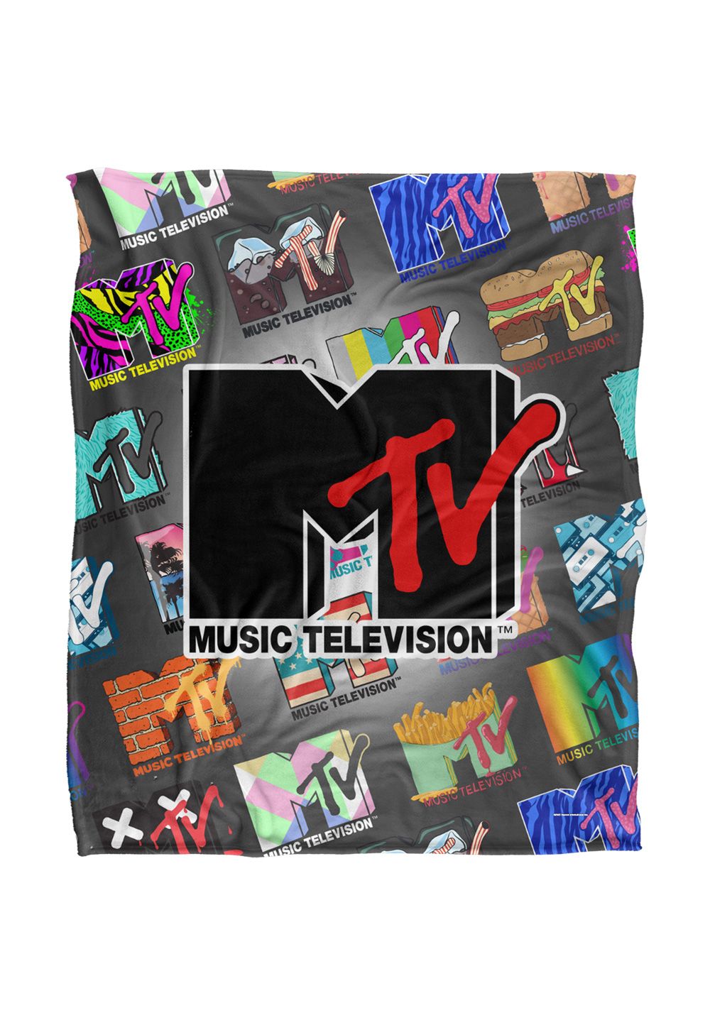 MTV Logos Bkt Silky Touch Super Soft Throw Blanket 152 X 127 cm in White