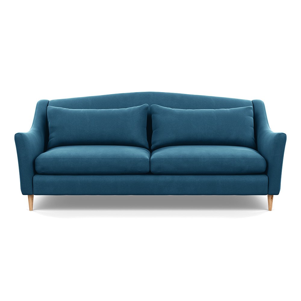 Heal's Somerset 4 Seater Sofa Varese Velvet Delft Natural