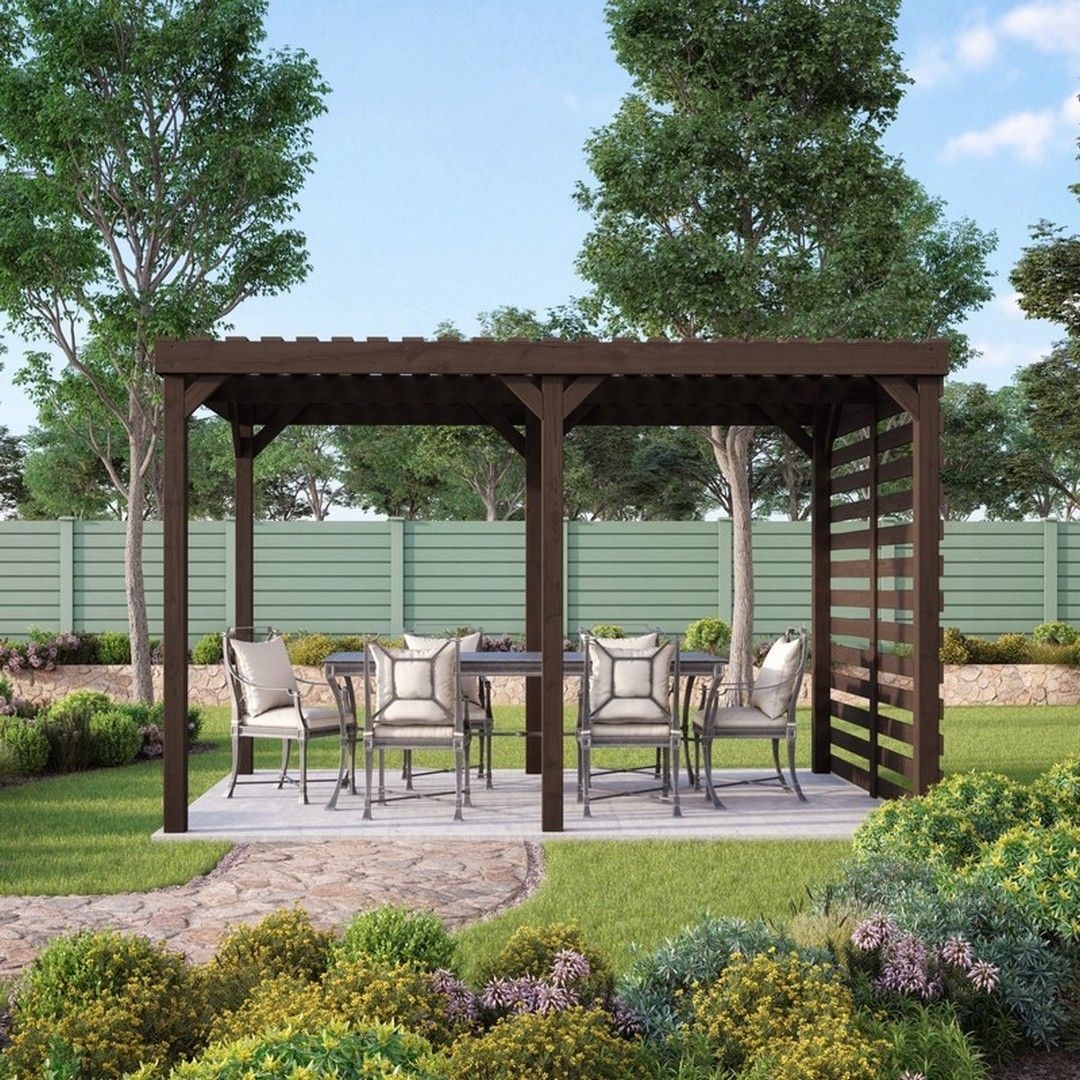 Rutland County Garden Furniture Ltd Shade Pergola - Wood - L240 x W480 x H270 cm - Rustic Brown