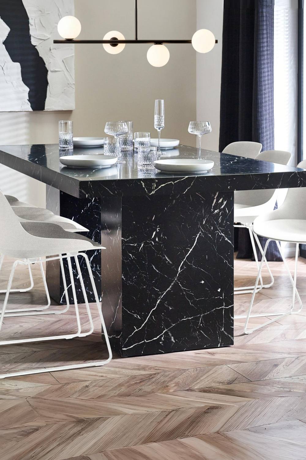 Julian Bowen Rome Rectangular 6-8 Seater Dining Table in Black