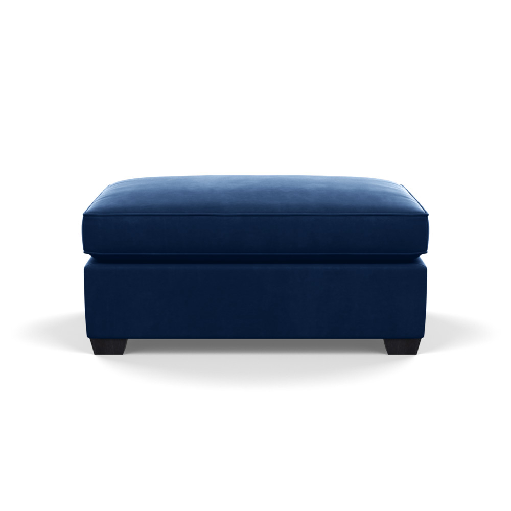 Heal's Torino Footstool Velvet Midnight Black Feet