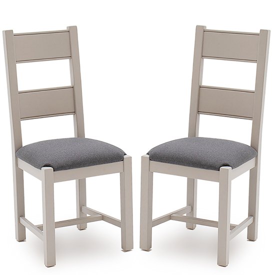 Amberly Grey Wooden Dining Chairs In Pair