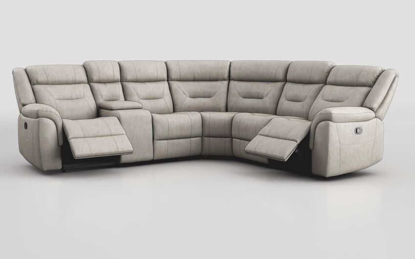 Cream Fabric Ainsdale 2 Corner 2 Manual Sofa with Console