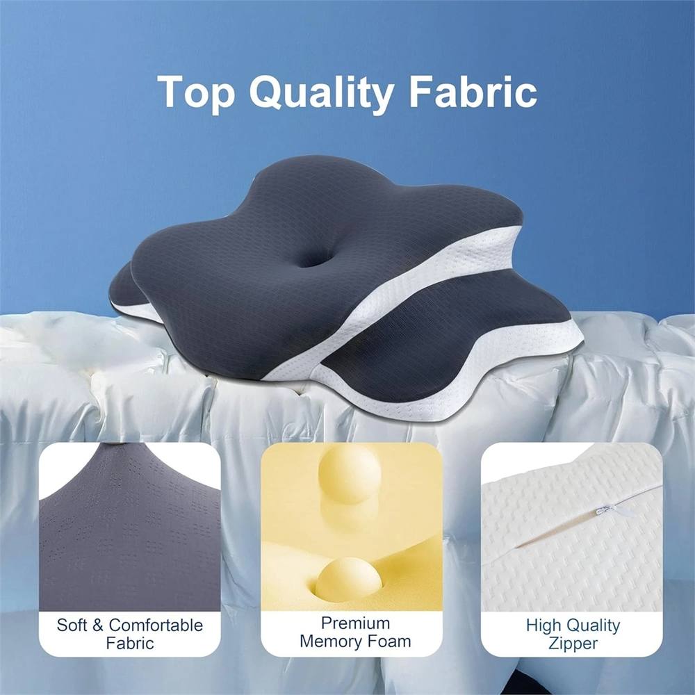 Havendro Memory Foam Neck Support Pillow for Neck Shoulder Pain in Grey