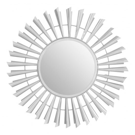 Templars Sunburst Effect Wall Bedroom Mirror In Silver Frame