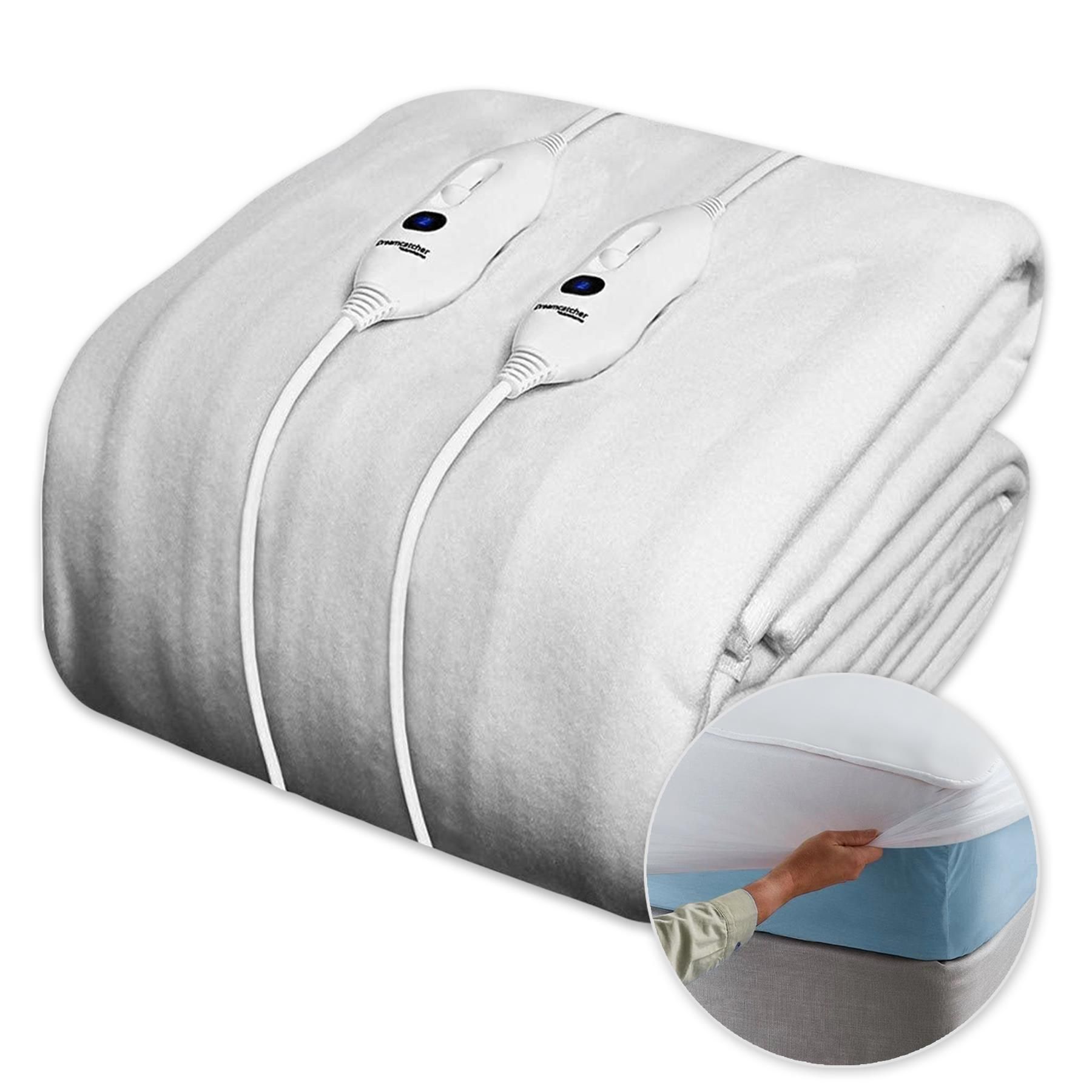 Dreamcatcher Luxury Polyester Electric Blanket Heated Fully Fitted Under Blanket 3 Heat Settings - Single/Double/King/Super King | Size: Super King