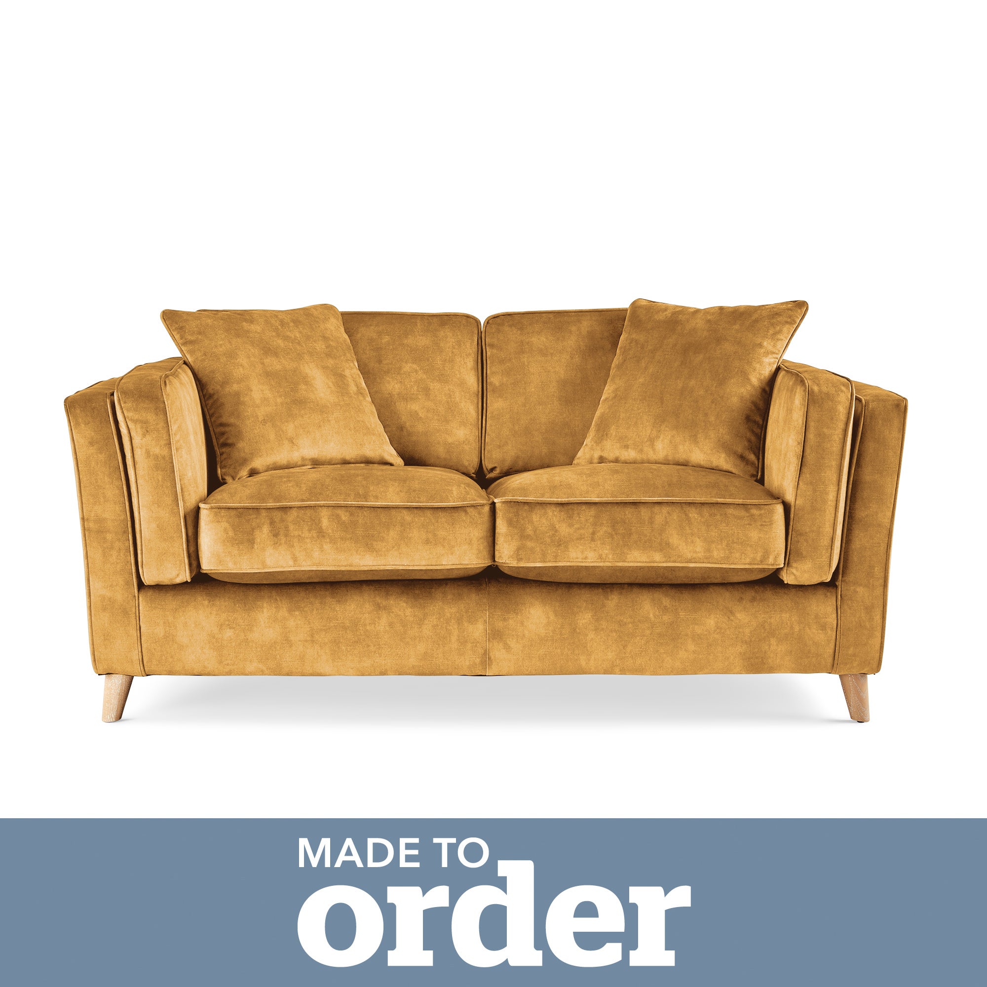 Arabella 2 Seater Sofa Slub Velvet Slub Velvet Mustard