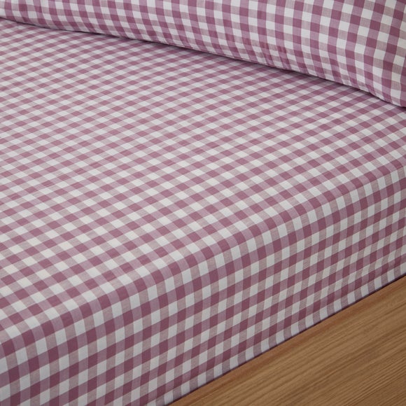 Portloe Gingham Woven 100% Cotton Fitted Sheet