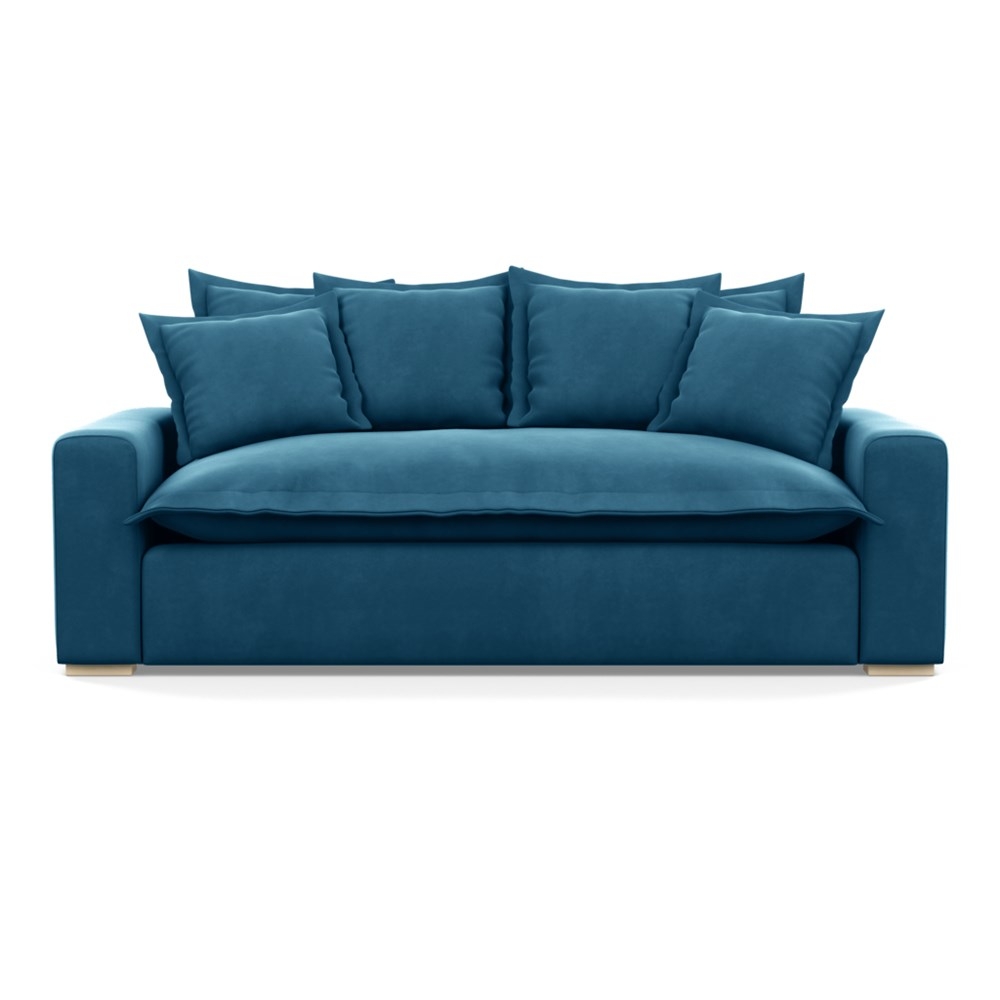 Heal's Brompton 3 Seater Sofa Varese Velvet Delft Natural Feet
