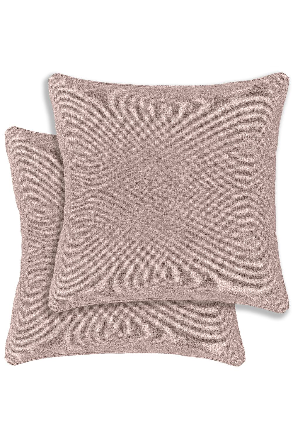 Enhanced Living Austin/Dallas Textured Pair of Double Sided Zip Opening Piped Edge Cushion Covers - 43x43cm - Cases Only in Pink