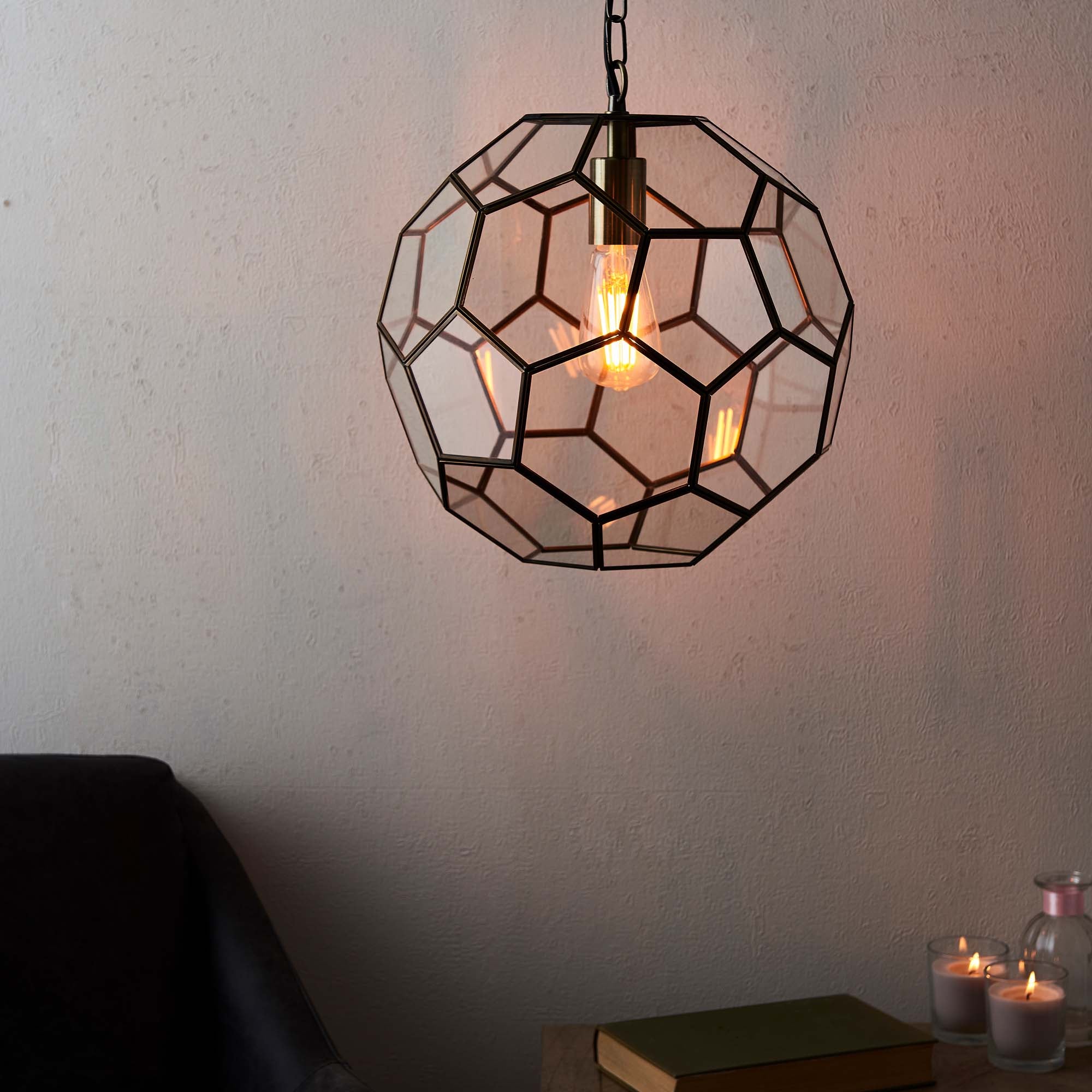 Vogue Hillier 1 Light Pendant Brass