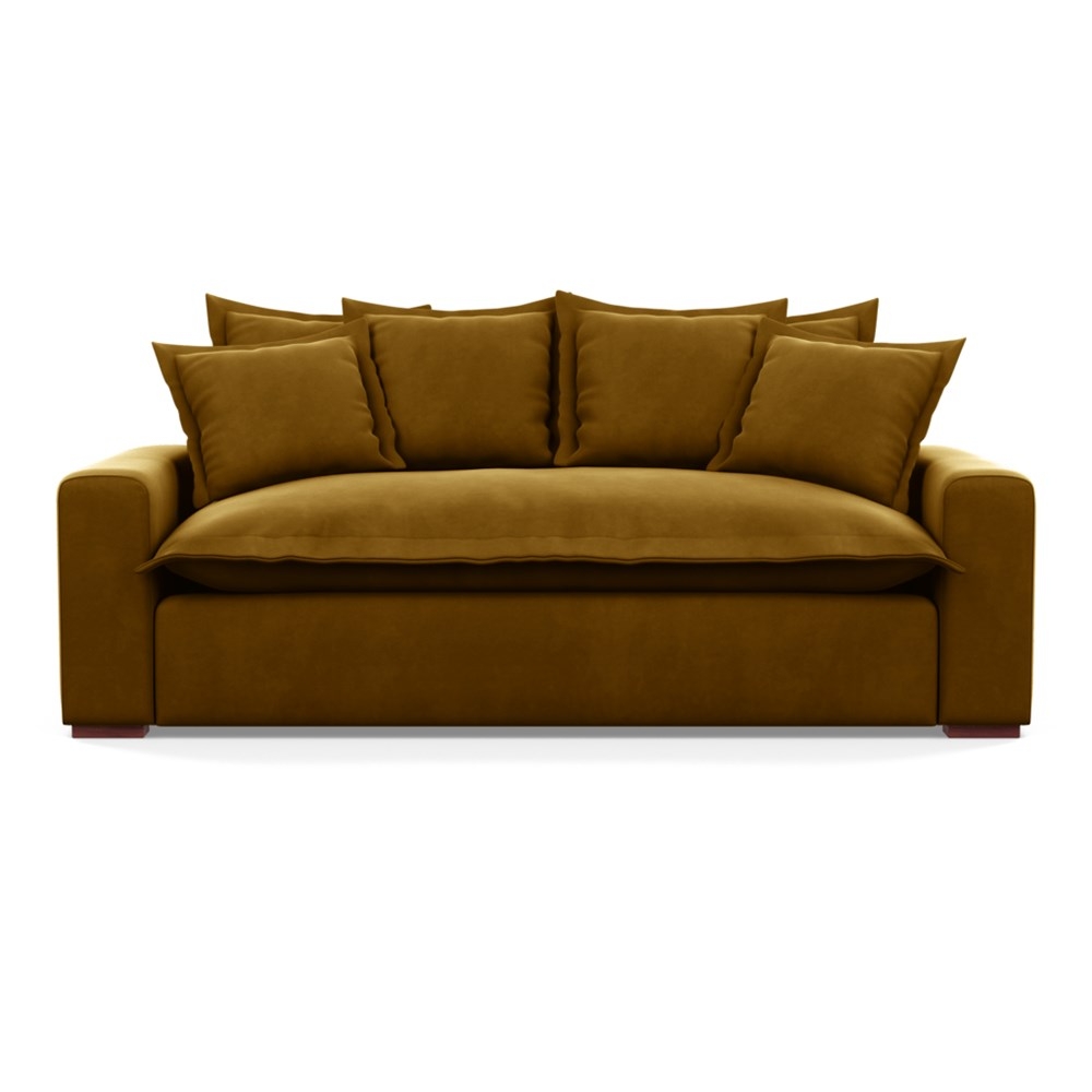 Heal's Brompton 3 Seater Sofa Varese Velvet Olive Walnut Stain Feet