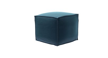 Isaac Small Square Footstool in Seaweed Smart Cotton - sofa.com
