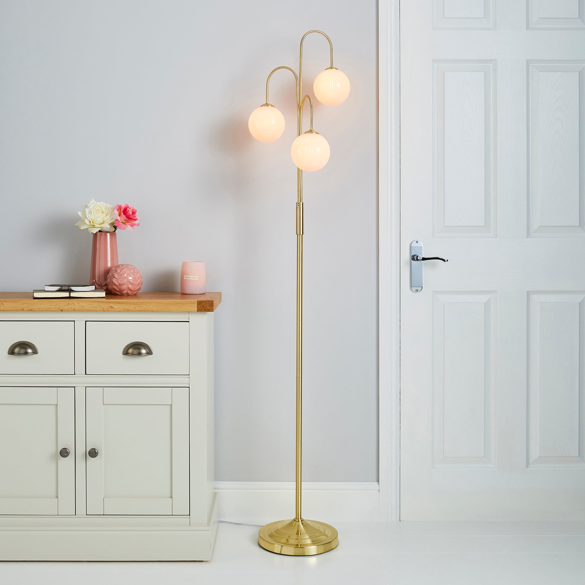 Gigi 3 Light Gold Floor Lamp Gold