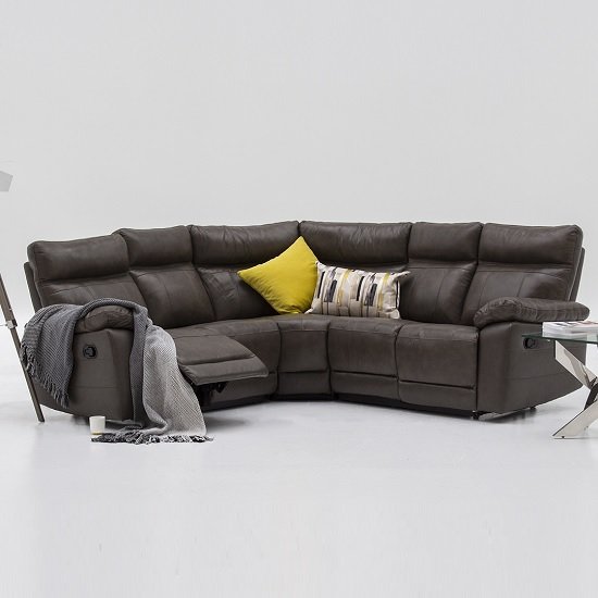 Marquess Recliner Corner Sofa In Brown Faux Leather