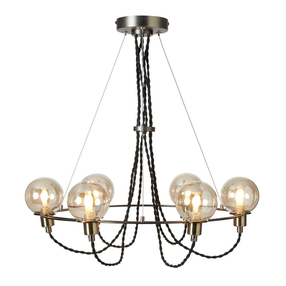 Soho Semi Flush Ceiling Light, Satin Nickel