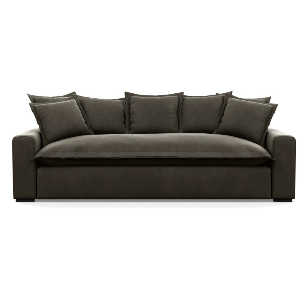 Heal's Brompton 4 Seater Sofa Velvet Charcoal Black Feet